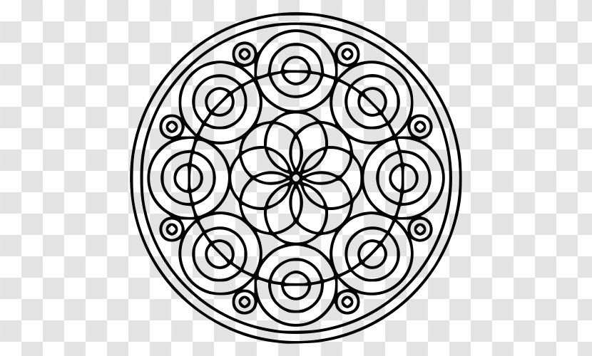 Mandala Coloring Book Circle Drawing Celtic Knot - Radial Pattern Transparent PNG