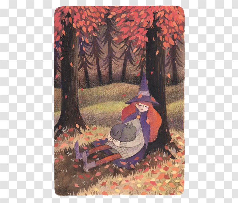 Watercolor Painting Illustrator Drawing DeviantArt Illustration - Witchcraft - The Little Witch In Forest Transparent PNG