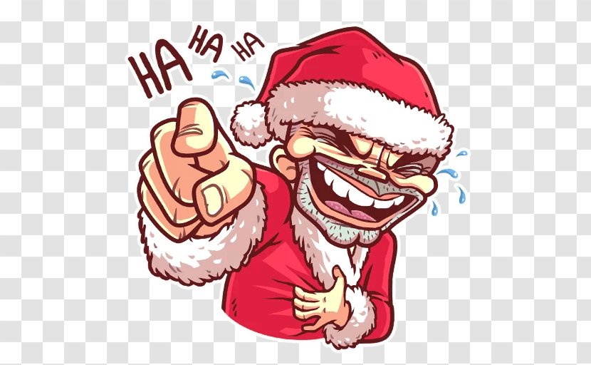 Telegram Sticker Santa Claus YouTube Emoji - Hand - Mouth Transparent PNG