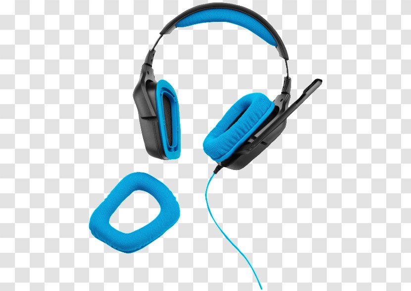 Logitech G430 Headphones 7.1 Surround Sound Dolby Headphone - Electric Blue Transparent PNG