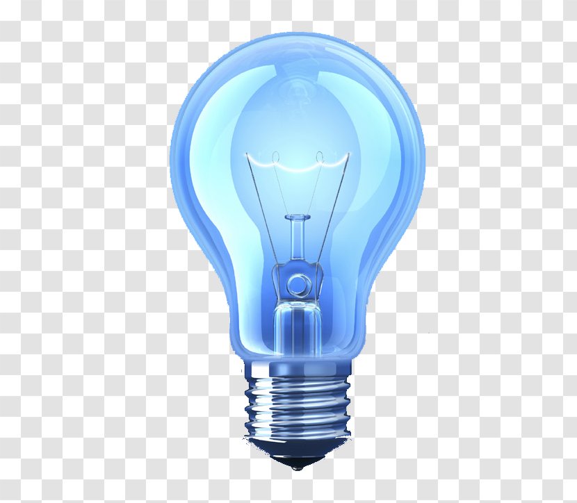 Incandescent Light Bulb Lamp Lighting - Blue Transparent PNG
