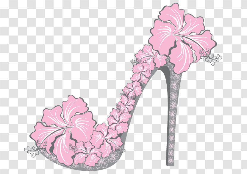 High-heeled Shoe Vector Graphics Floral Flower - Sandal Transparent PNG
