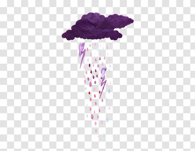 Drawing Rain Watercolor Painting Purple Transparent PNG