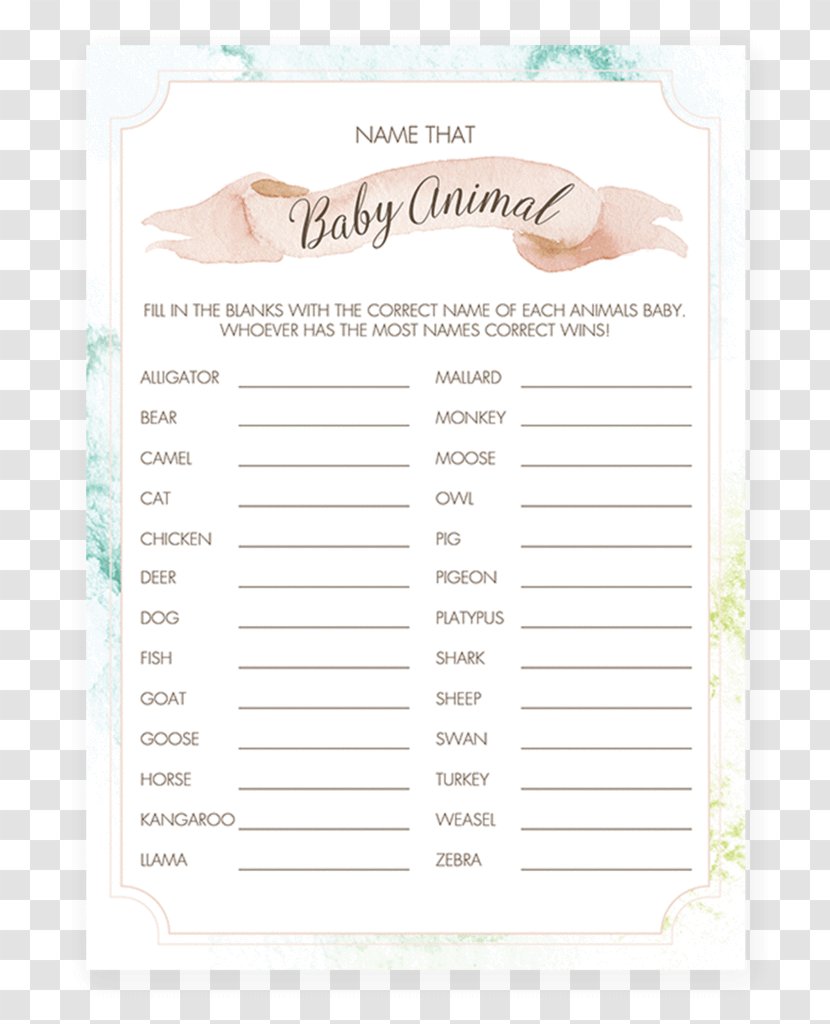 Baby Shower Party Game Mother Father - Child Transparent PNG