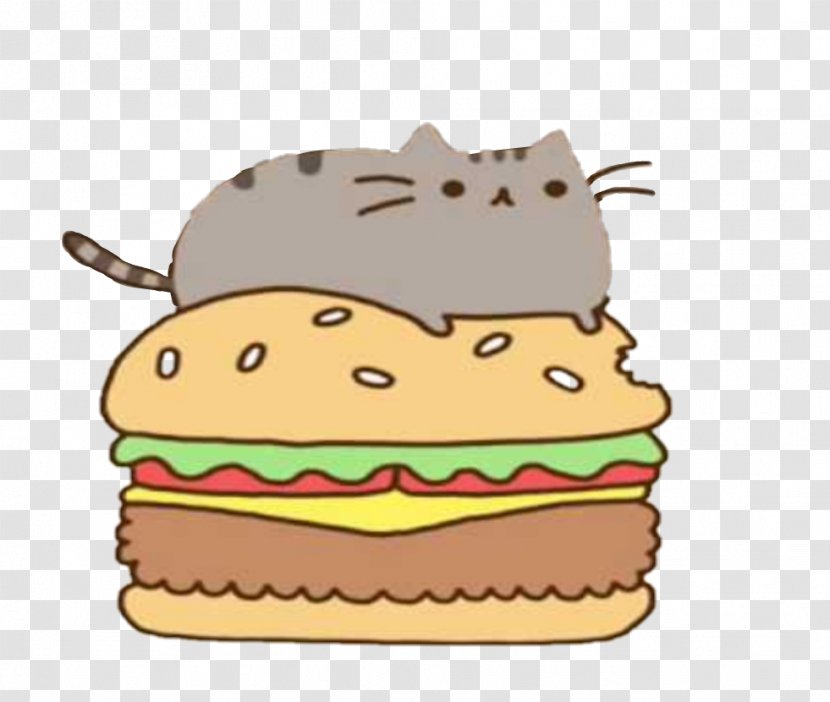 Pusheen Cat Hamburger Food - Fast Transparent PNG