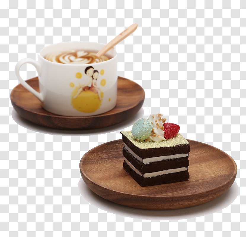 Coffee Cafe Wood Dish Plate - Food - And Cake Transparent PNG