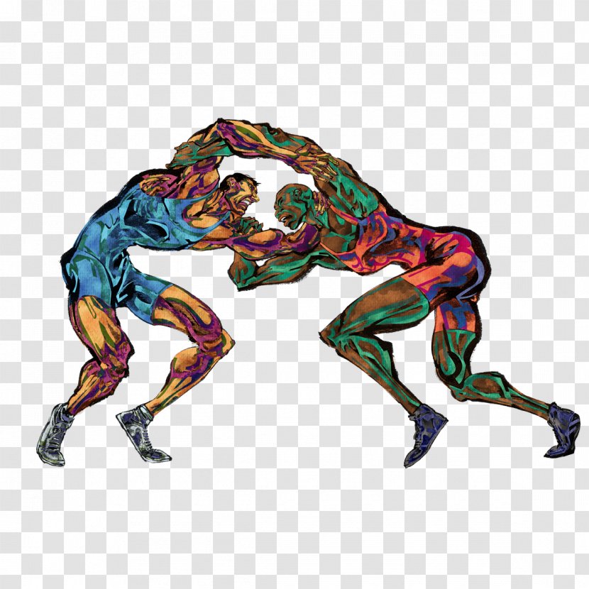 Wrestling Sport Cartoon Illustration - Judo - Wrestlers Transparent PNG