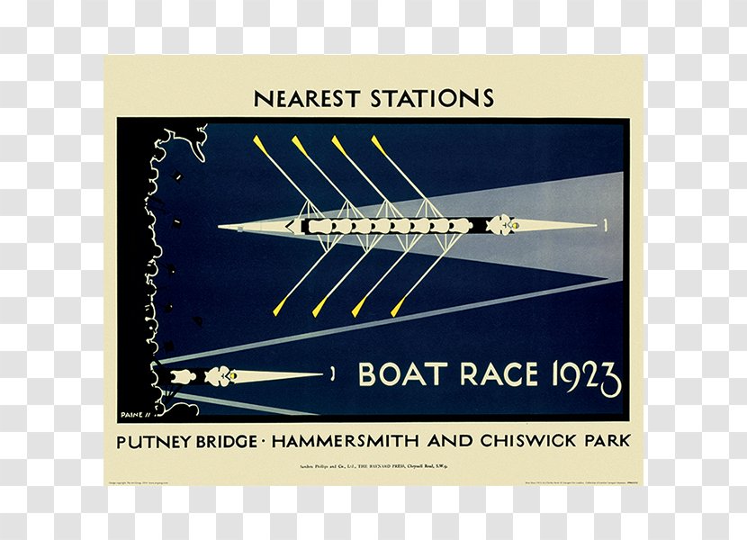 London Transport Museum The Boat Race Underground Poster Rowing - Text Transparent PNG