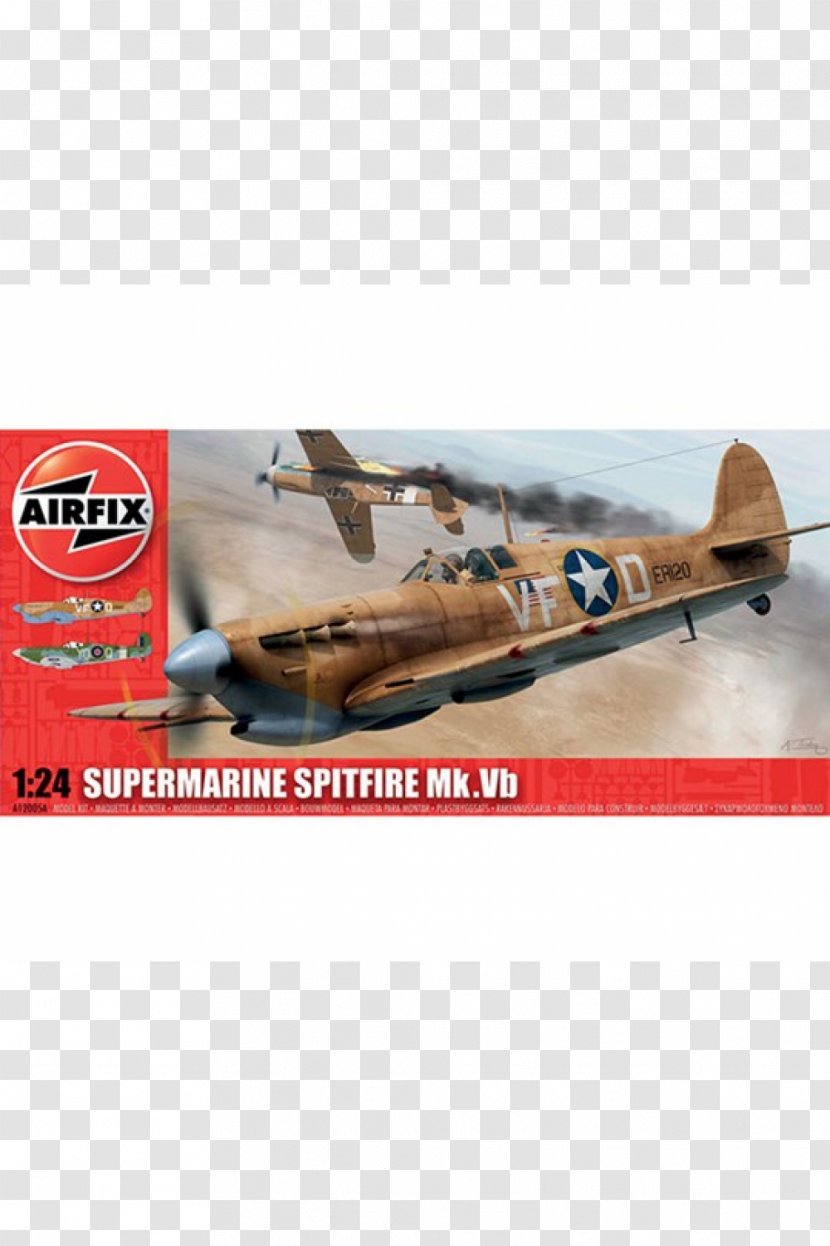 AIRFIX A12005A Supermarine Spitfire Mk.Vb 1:24 Aircraft Model Kit Scale Airplane - Monoplane Transparent PNG