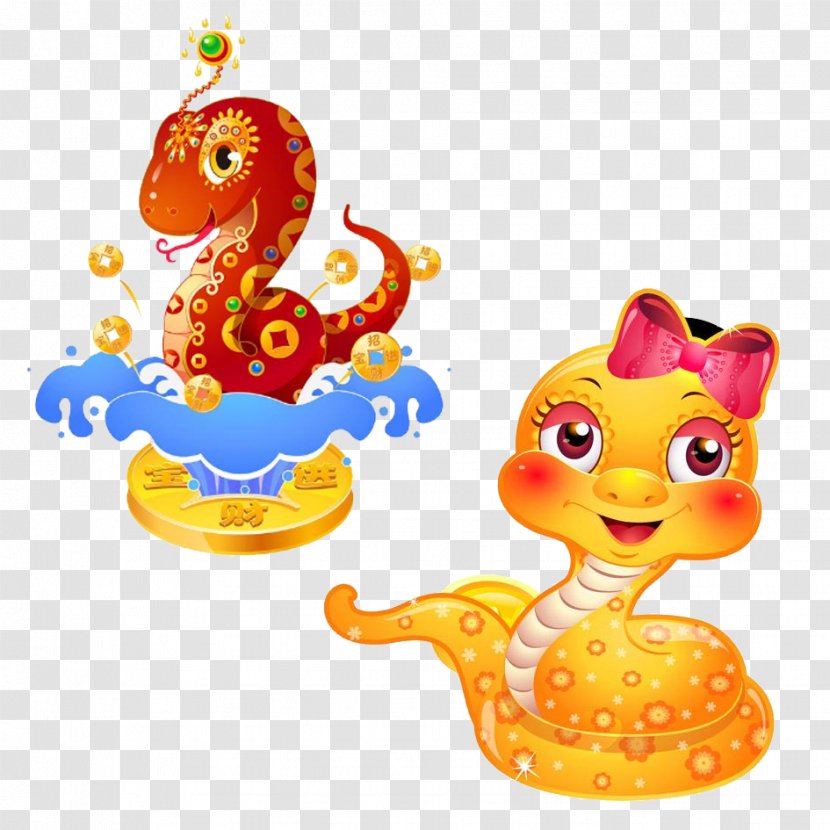 Snake Cartoon Draw Road Chinese Zodiac - Monkey - Cute Hand Painted Transparent PNG