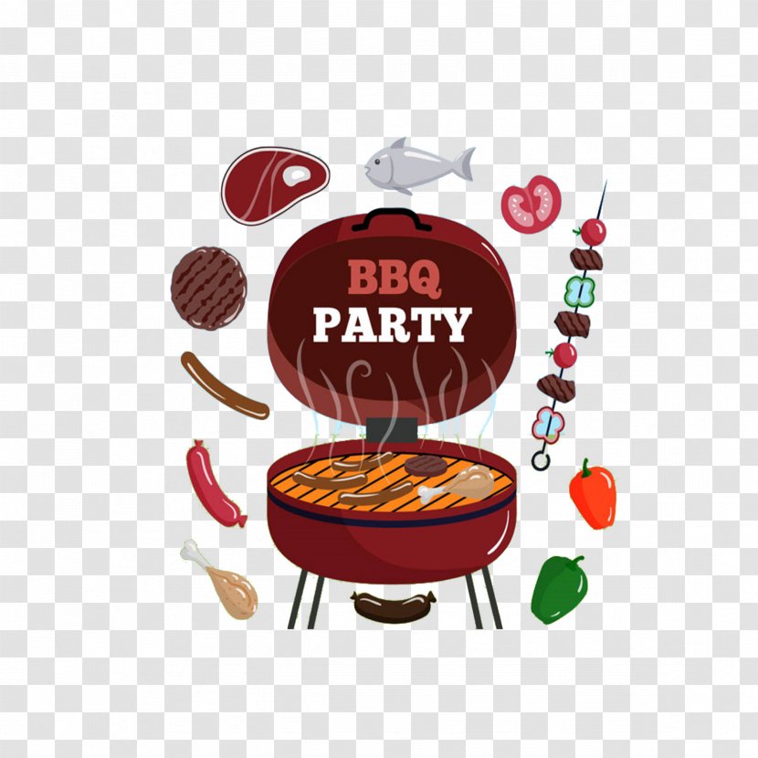 Barbecue Hot Dog Seafood Steak Buffet - Fish - Painted Grill Transparent PNG
