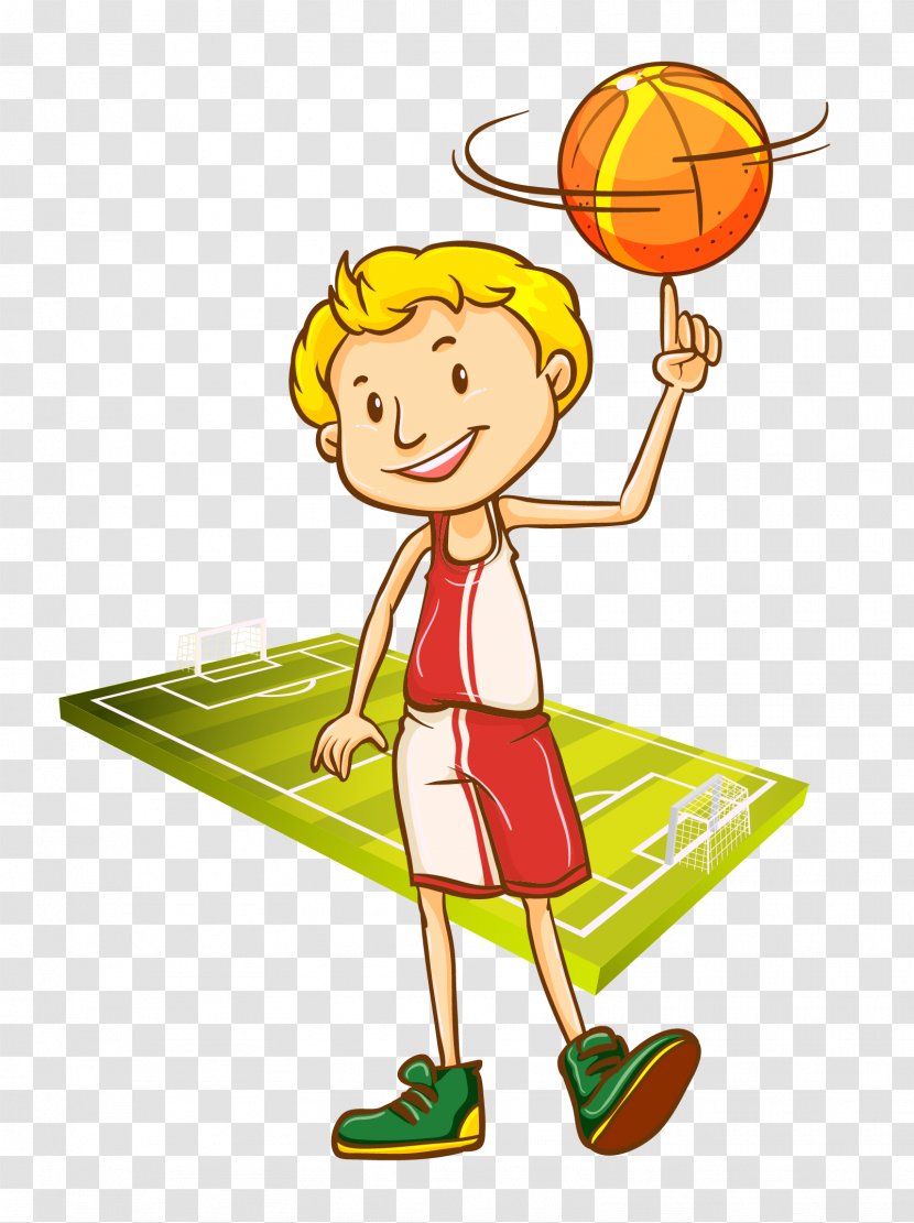 Basketball Player Child Illustration - Boy - Vector Cartoon Hand Painted School Game Transparent PNG