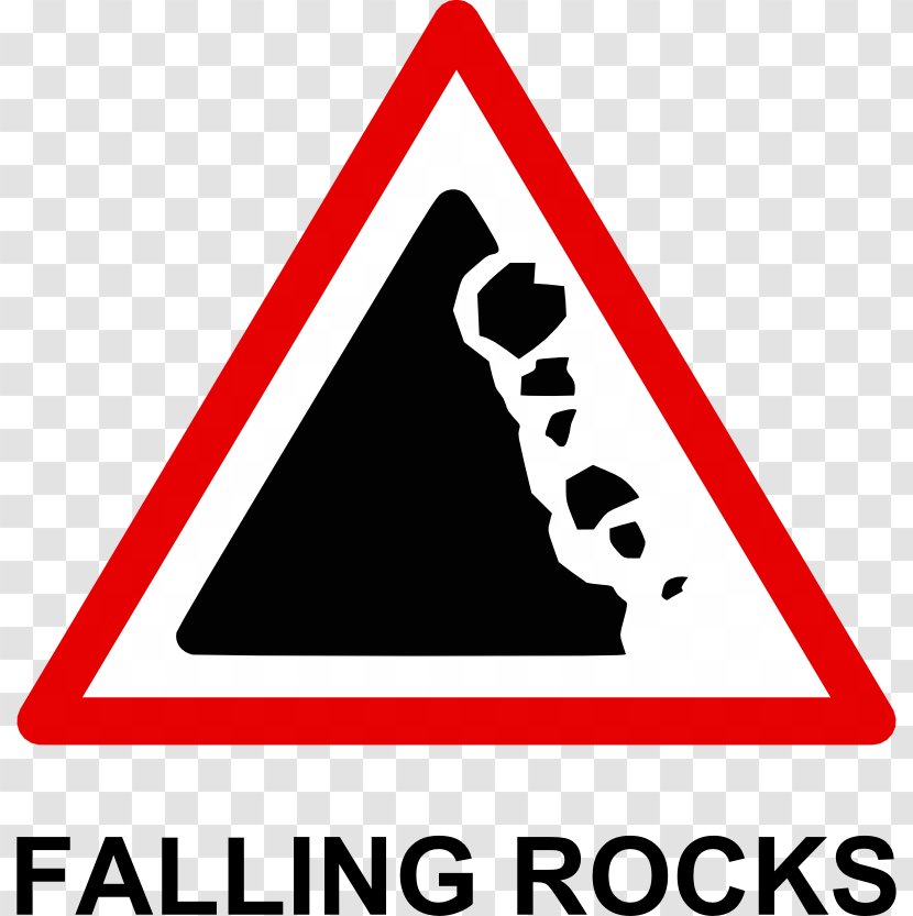 Traffic Sign Logo DaFont Brand - Falling Rocks Transparent PNG