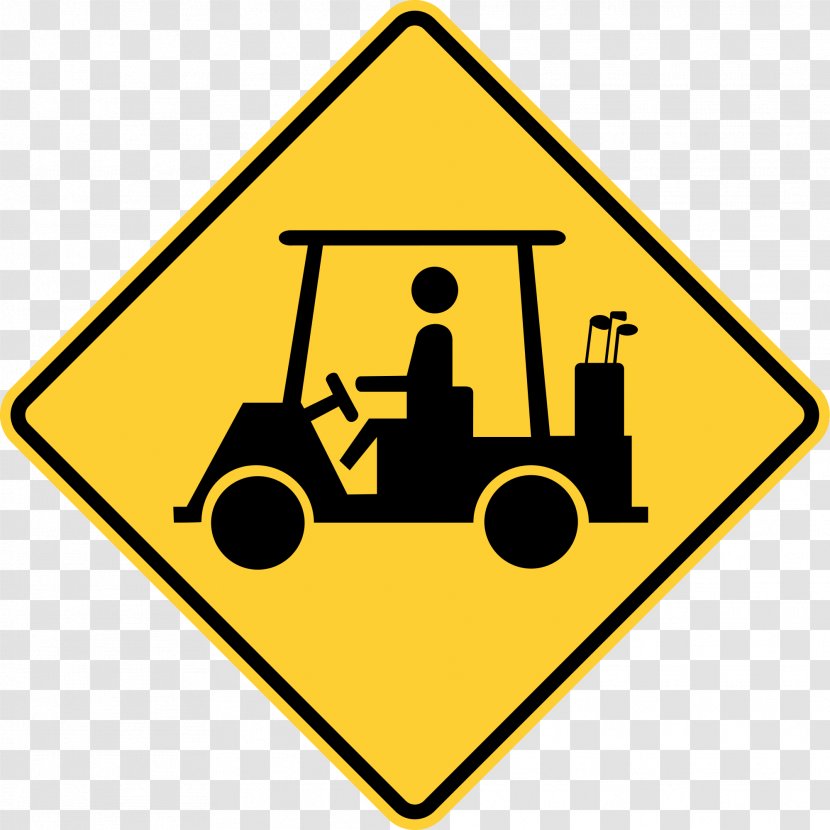Warning Sign Traffic Golf Buggies Cart - Signage - Road Transparent PNG