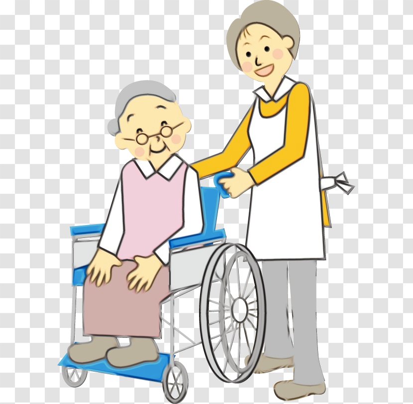 Old Age Caregiver Group Home Long-term Care Insurance Psychology - Watercolor - Sitting Health Provider Transparent PNG