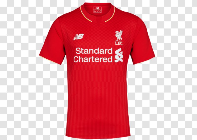 2016–17 Liverpool F.C. Season 2015–16 Premier League Jersey Shirt - Neck Transparent PNG