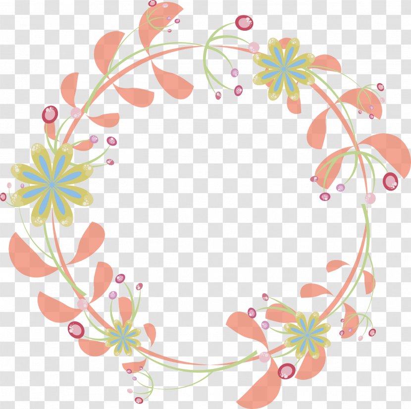 Wedding Invitation Border Flowers - Pink - Flower Rattan Round Transparent PNG