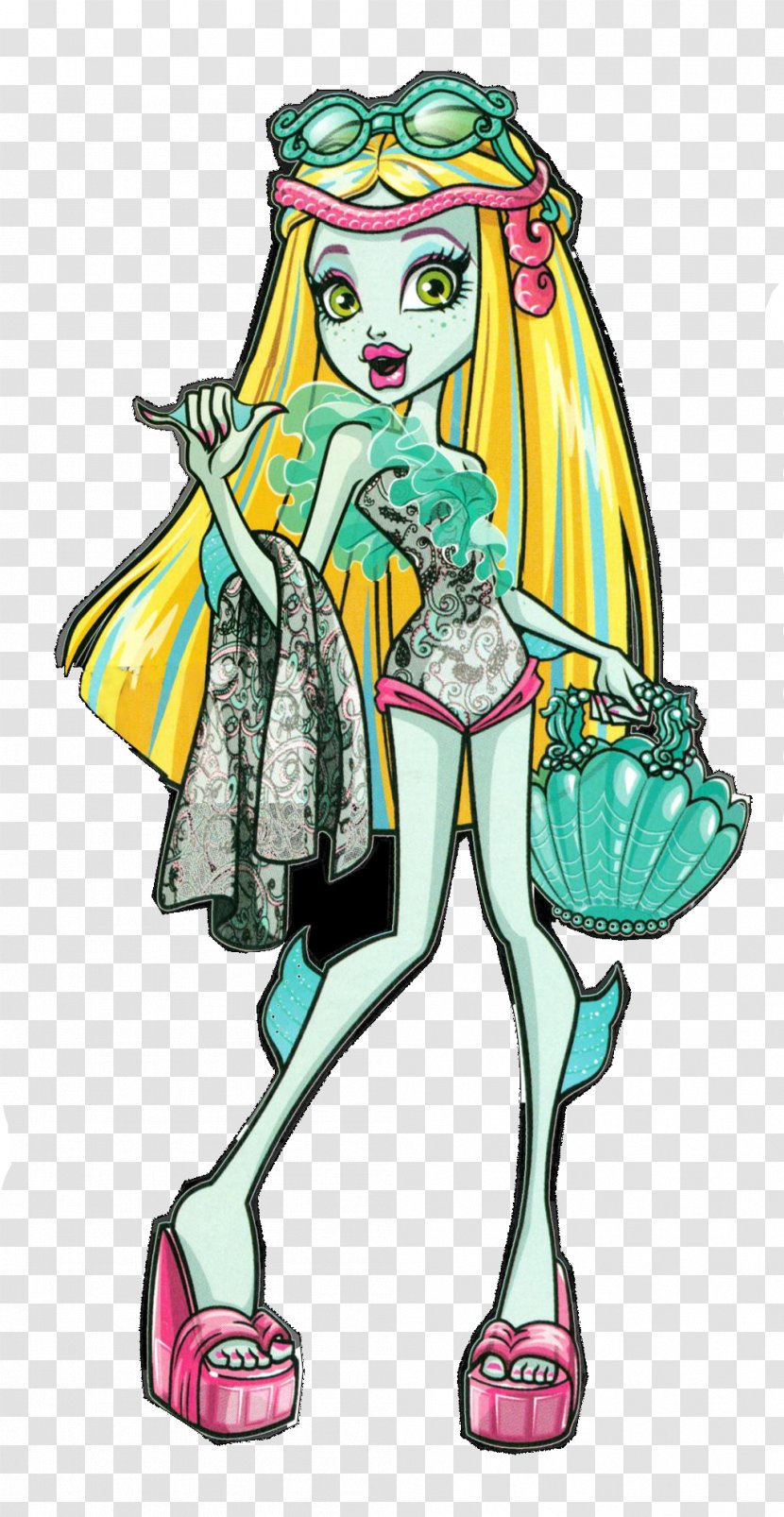 Monster High Doll Blue Ever After - Swimsuit - Transparent PNG