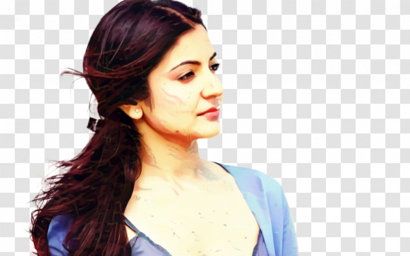 Anushka Sharma Long Hair Head Hairstyle - Chin - Jaw Transparent PNG