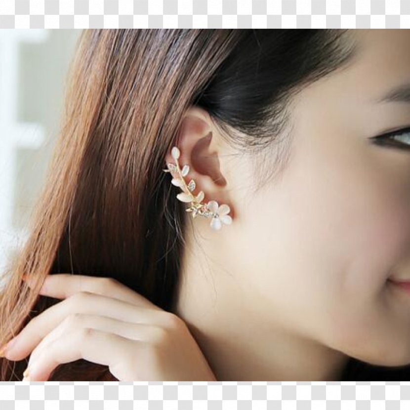 Earring Кафф Cuff Gold Imitation Gemstones & Rhinestones - Jewellery Transparent PNG