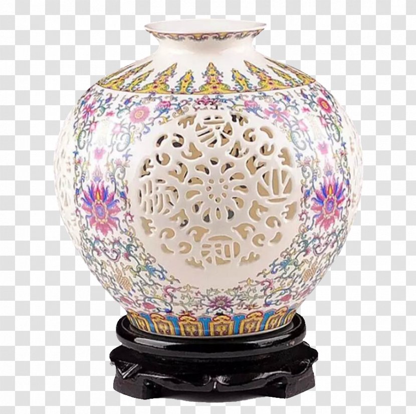 Jingdezhen Vase Ceramic Porcelain Decorative Arts - Tmall - Pomegranate Hollow Transparent PNG