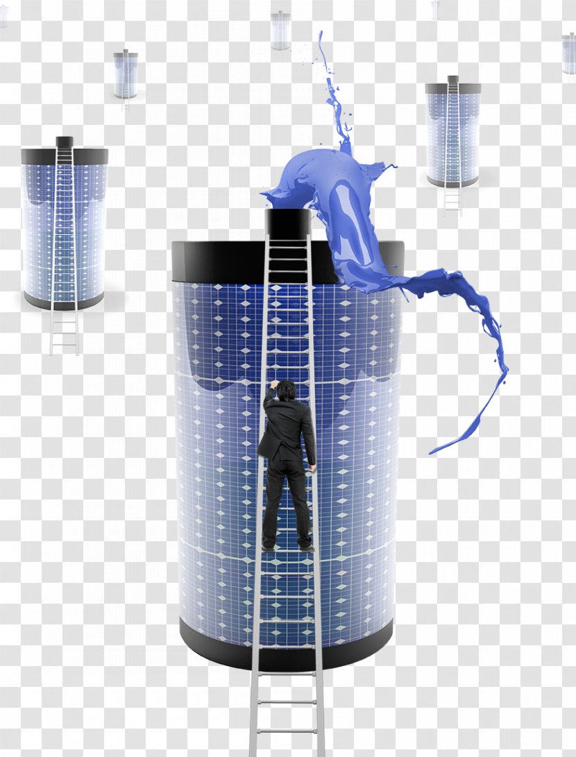 Energy Conservation Icon - Battery And Men On The Stairs Transparent PNG