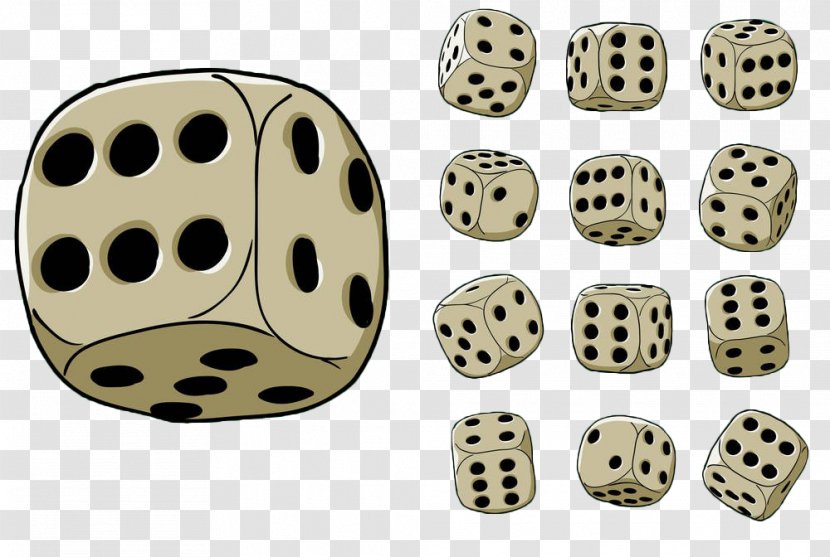 Set Yahtzee Dice Illustration - Silhouette - Hand Painted Yellow Transparent PNG