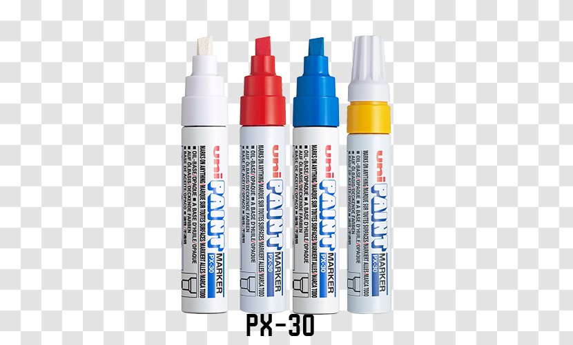 Paint Marker Uni 7 Colours PX-30 Bold Tip Pen - Markers Transparent PNG