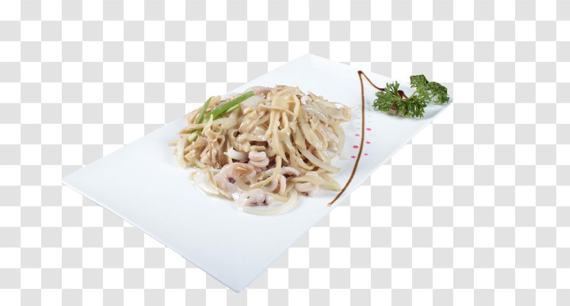 Menma Vegetarian Cuisine Spaghetti Thai Chinese Noodles - Noodle - Fried Squid Shredded Bamboo Shoots Transparent PNG