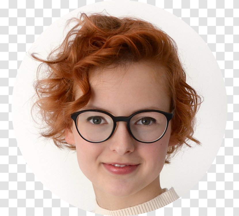 Brown Hair Glasses Long Red - Nora Transparent PNG