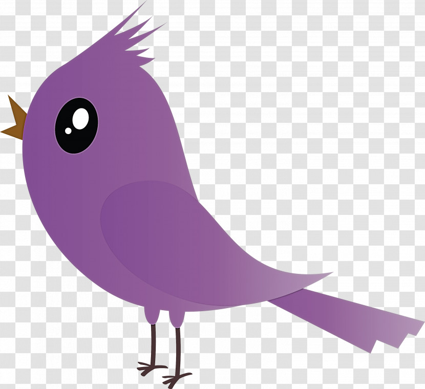 Bird Violet Cartoon Purple Beak Transparent PNG