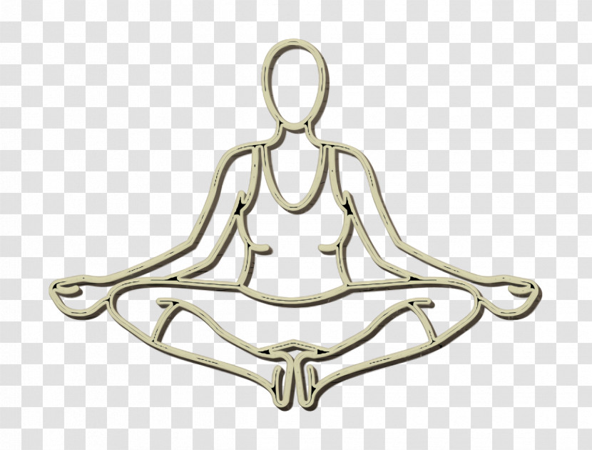 Woman On Lotus Position Front View Icon People Icon Yoga And Pilates Icon Transparent PNG