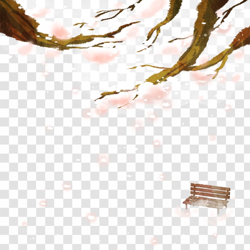 Download Cherry Blossom - Floor - Small Fresh Hand-painted Trees Buckle Free Material Transparent PNG