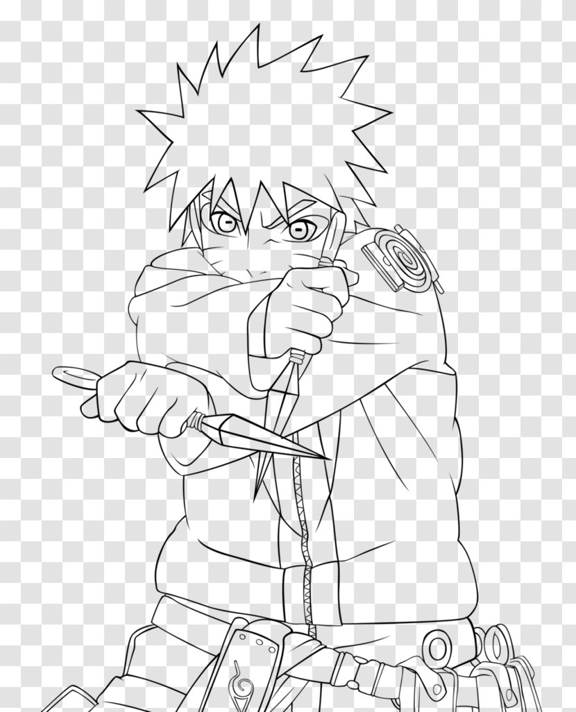 Line Art DeviantArt White Cartoon - Walking Shoe - Lineart Naruto Transparent PNG