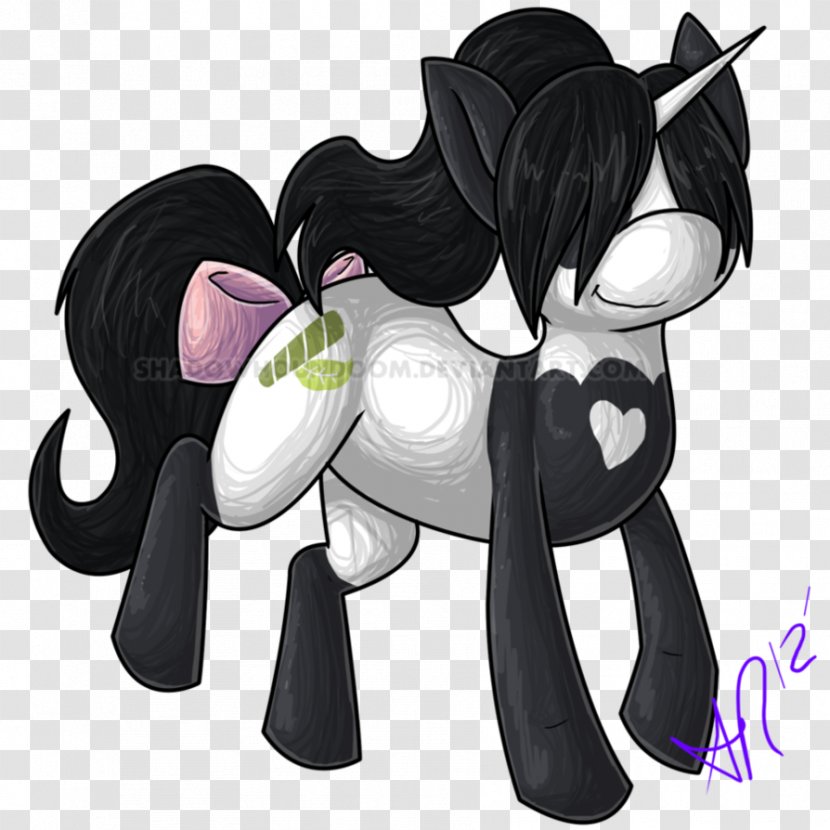 Pony Horse Cartoon Black Hair - Vertebrate Transparent PNG