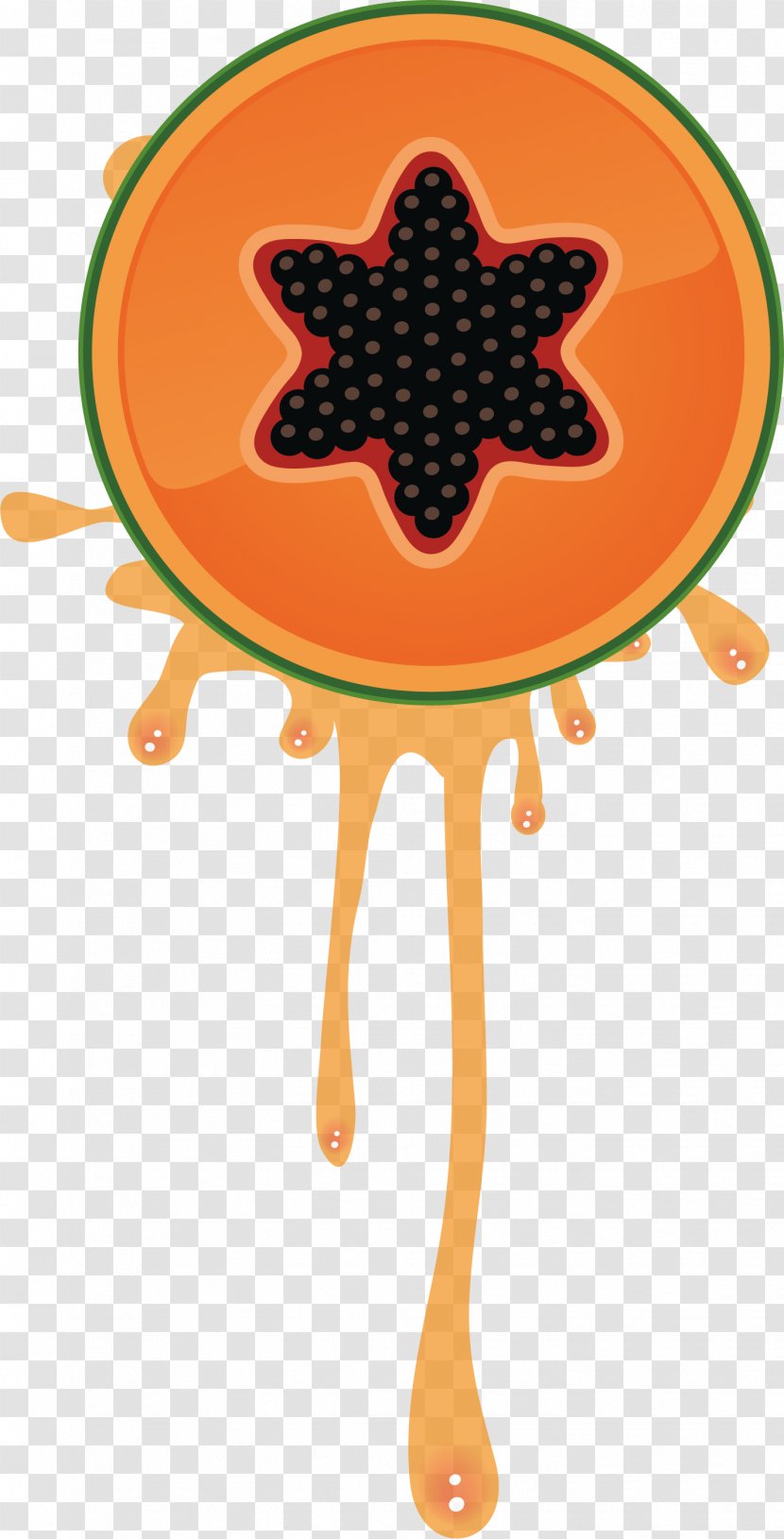 Orange Juice Smoothie Label - Bottle - Papaya Fruit Section Vector Transparent PNG