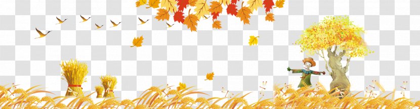 Autumn Gratis Computer File - Poster - Scarecrow Yellow Foliage Transparent PNG