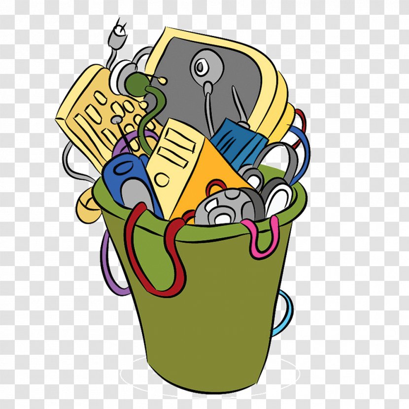 Electronic Waste Rubbish Bins & Paper Baskets Recycling Clip Art - Collection - Dirty Transparent PNG