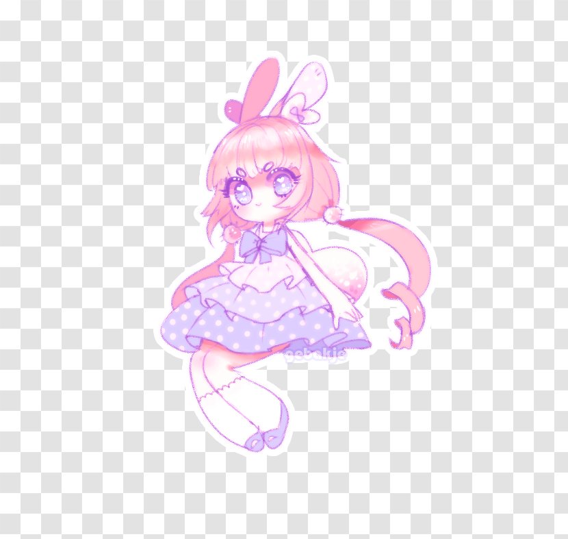 Easter Bunny Drawing Fairy Pink M - Hair Accessory Transparent PNG