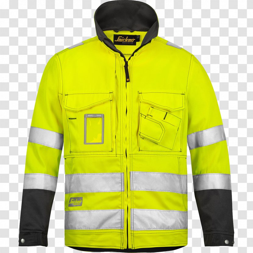 High-visibility Clothing Workwear Jacket Hoodie Coat - Outerwear - Snickers Transparent PNG