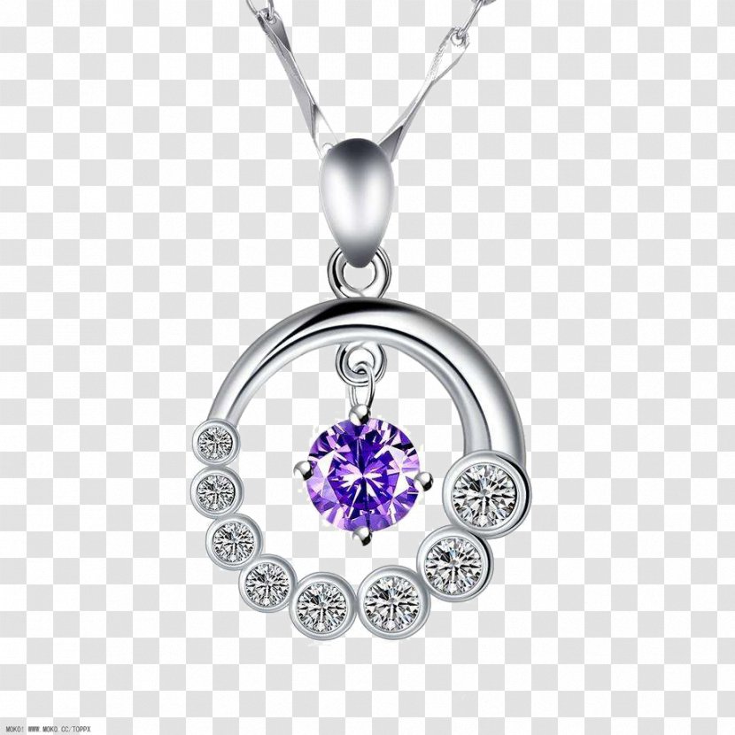 Necklace Amethyst Locket Diamond Transparent PNG