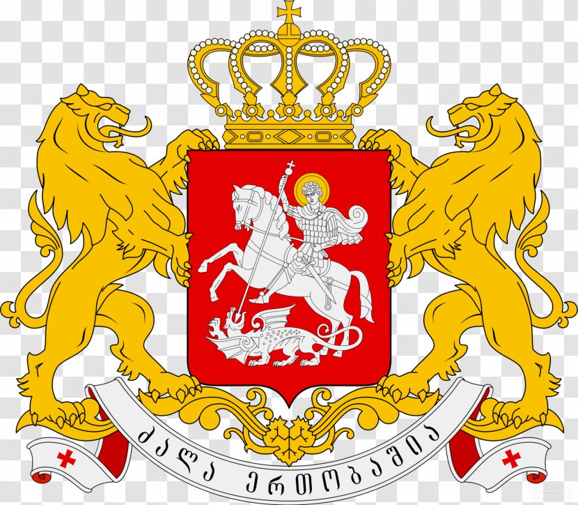 Democratic Republic Of Georgia Coat Arms Georgian - Crest - Usa Gerb Transparent PNG