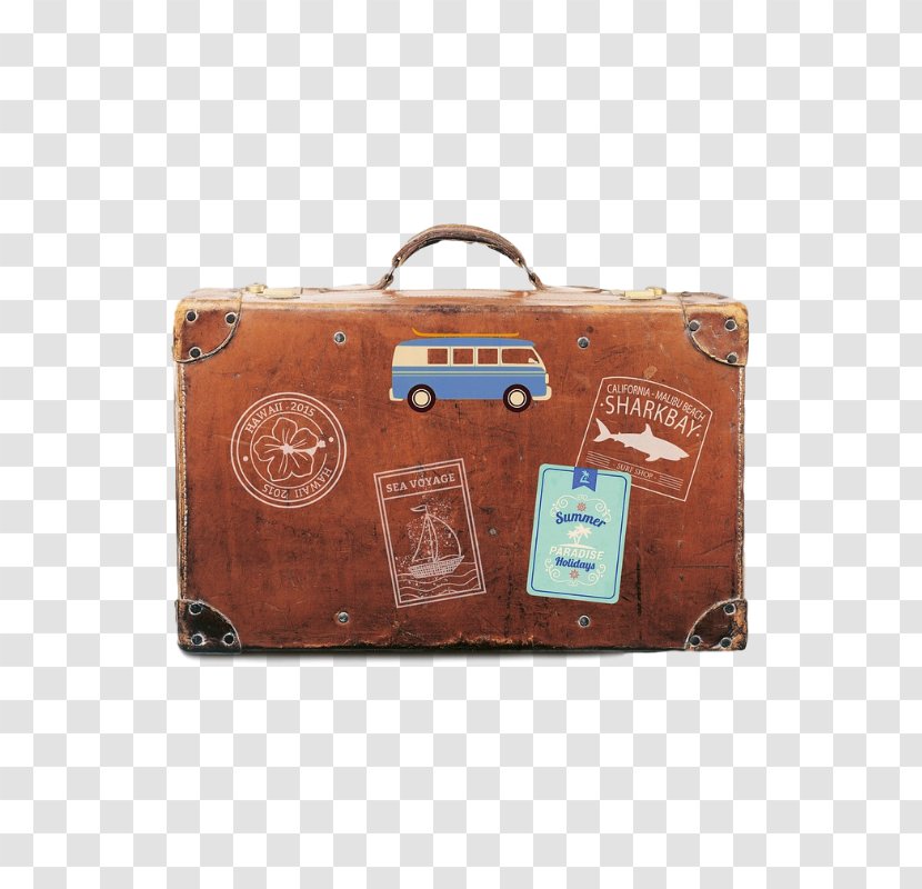 Vacation Travel Agent Airline Hotel - Hand-painted Classical Suitcase Transparent PNG