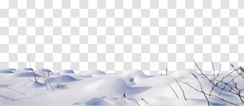 White Snow Winter Sky Line Transparent PNG