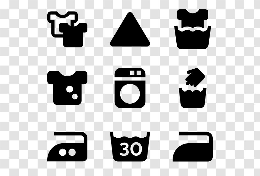 Laundry Symbol Washing Clip Art - Monochrome - Black And White Transparent PNG