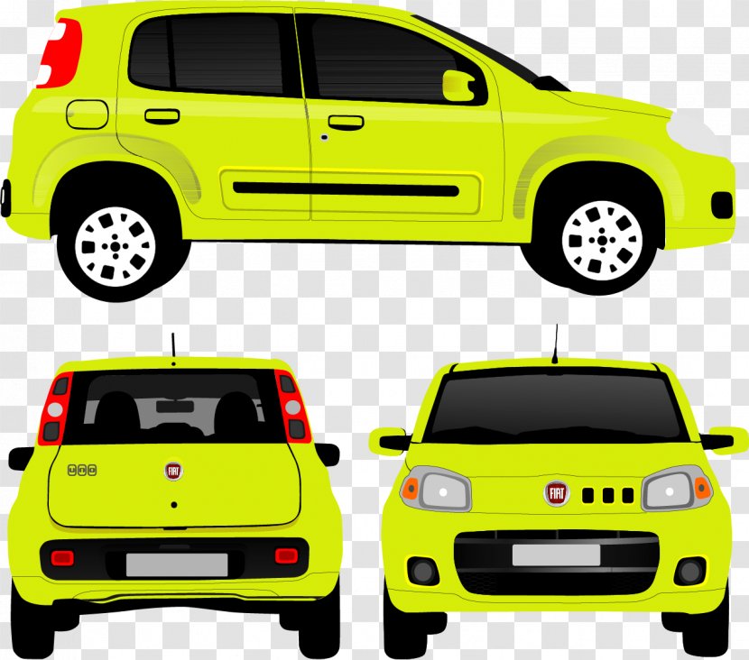 Car Fiat Automobiles Uno - Automotive Exterior - Vector Hand-drawn Taxi Transparent PNG