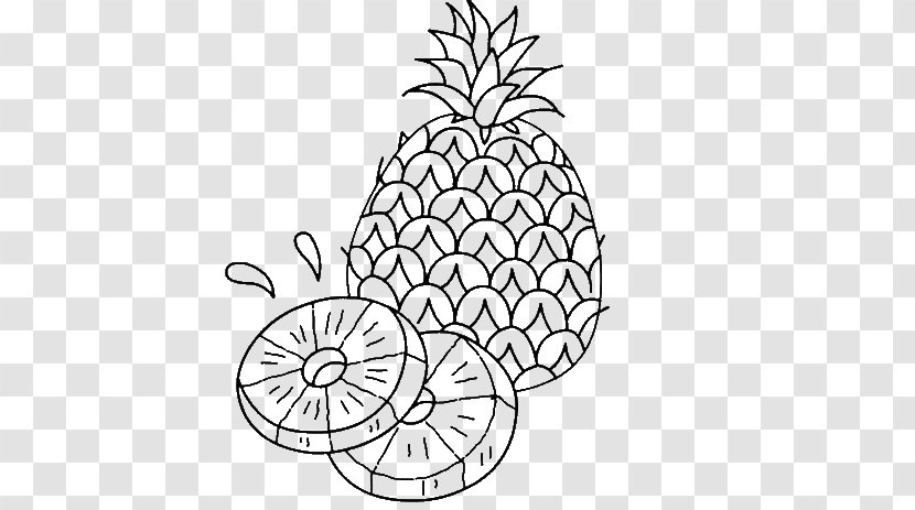 Coloring Book Pineapple Drawing Fruit Image - Food Transparent PNG