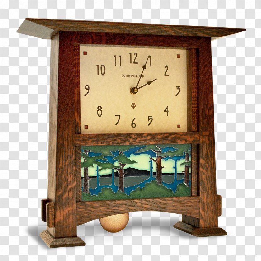 Arts And Crafts Movement Decorative Wallpaper - Wood - Clock Transparent PNG