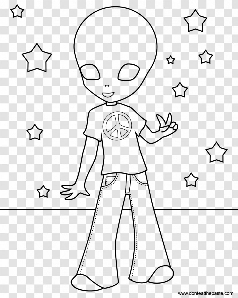Coloring Book Hippie Child Adult - Silhouette Transparent PNG