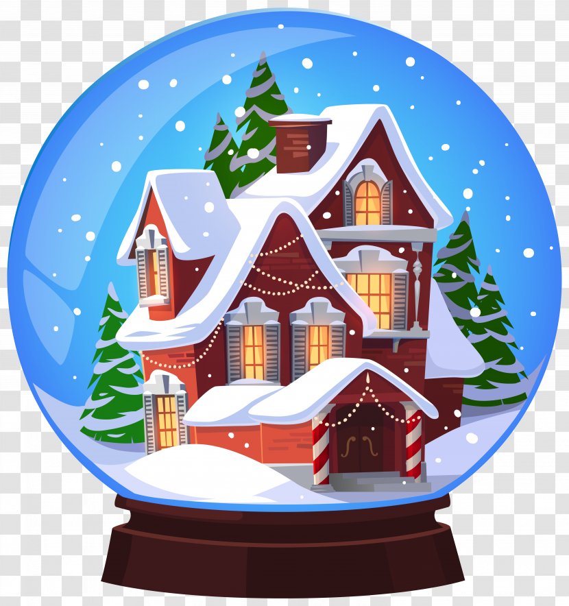 Snow Globe Christmas Santa Claus Clip Art - Holiday - House Snowglobe Transparent Image Transparent PNG